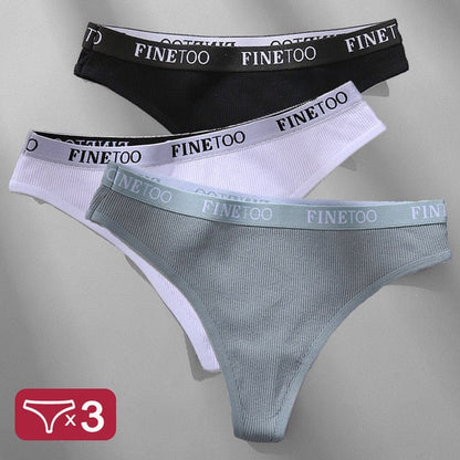 3 Pack Panties Cotton Lingerie Underpants Briefs Thong G-String Design Intimates T-back Panty The Clothing Company Sydney