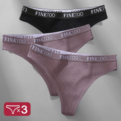 3 Pack Panties Cotton Lingerie Underpants Briefs Thong G-String Design Intimates T-back Panty The Clothing Company Sydney