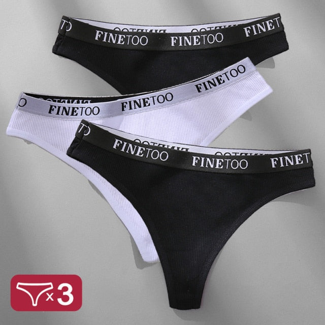 3 Pack Panties Cotton Lingerie Underpants Briefs Thong G-String Design Intimates T-back Panty The Clothing Company Sydney