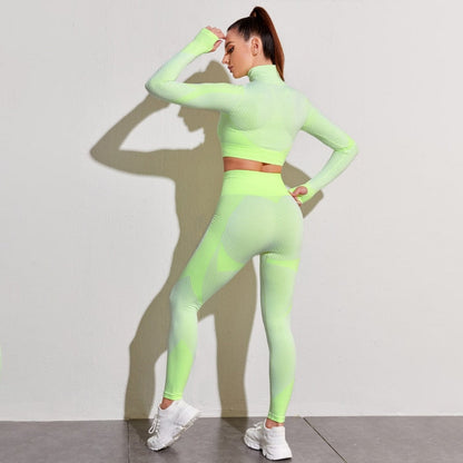 2/3 Piece Seamless Women Yoga Set Workout Sportswear Gym Clothing Fitness Long Sleeve Crop Top High Waist Leggings Sports Suits The Clothing Company Sydney