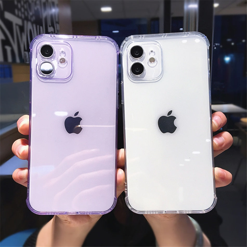 Candy Color Transparent Silicone Case For iPhone 12 11 13 Pro Max Plus X XR XS Camera Protection Shell The Clothing Company Sydney