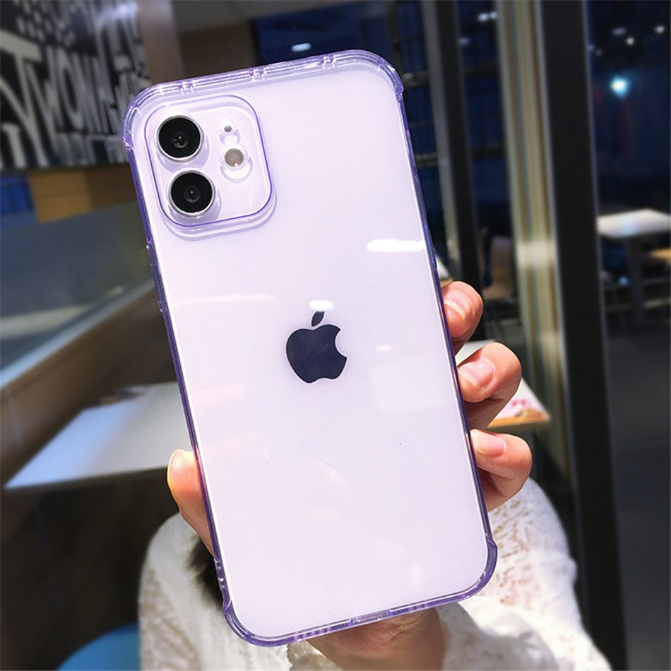 Candy Color Transparent Silicone Case For iPhone 12 11 13 Pro Max Plus X XR XS Camera Protection Shell The Clothing Company Sydney