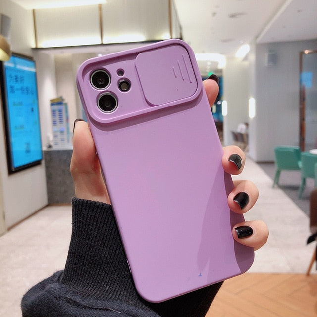 Camera Lens Protection Liquid Silicone Case on For iPhone 11 12 Pro Max 8 7 6 6s Plus Xr Xs Max X 13 12 Lens push and Pull Cover The Clothing Company Sydney