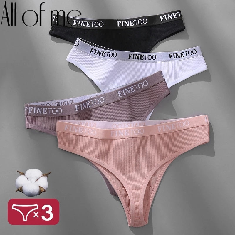 3 Pack Panties Cotton Lingerie Underpants Briefs Thong G-String Design Intimates T-back Panty The Clothing Company Sydney