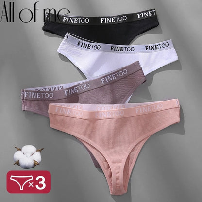 3 Pack Panties Cotton Lingerie Underpants Briefs Thong G-String Design Intimates T-back Panty The Clothing Company Sydney