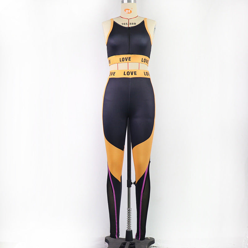 2 Piece Hollow Sport Outfit Backless Fitness Clothing Yoga Suit with Bra Pad Sportswear Gym Workout Activewear Set The Clothing Company Sydney