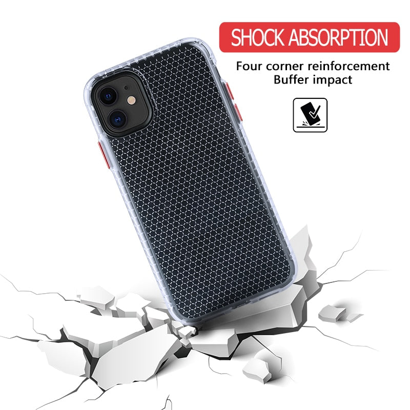 Clear TPU Case for iPhone 12 mini 11 Pro Max XS XR X 6 7 8 Plus Honeycomb Crystal Slim Phone Shell Bumper Protection Back Cover The Clothing Company Sydney