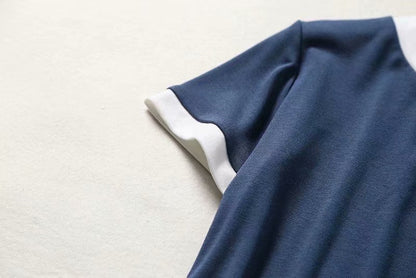 Cotton casual short sleeve summer letter embroidery contrast color rompers jumpsuit bodysuit The Clothing Company Sydney