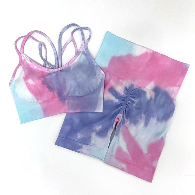 2 Piece Dye Seamless yoga set  Women gym fitness clothing sportswear sports bra high waist gym leggings sports suits yoga suits The Clothing Company Sydney