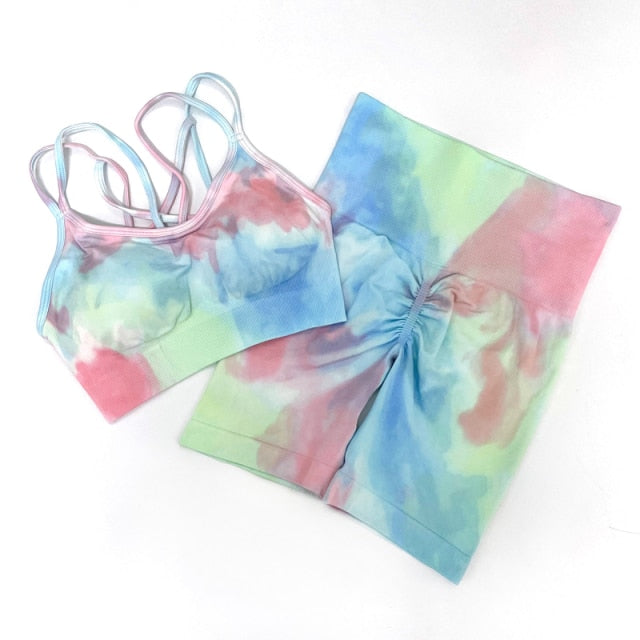 2 Piece Dye Seamless yoga set  Women gym fitness clothing sportswear sports bra high waist gym leggings sports suits yoga suits The Clothing Company Sydney