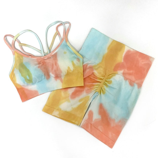 2 Piece Dye Seamless yoga set  Women gym fitness clothing sportswear sports bra high waist gym leggings sports suits yoga suits The Clothing Company Sydney