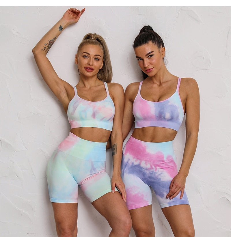 2 Piece Dye Seamless yoga set  Women gym fitness clothing sportswear sports bra high waist gym leggings sports suits yoga suits The Clothing Company Sydney