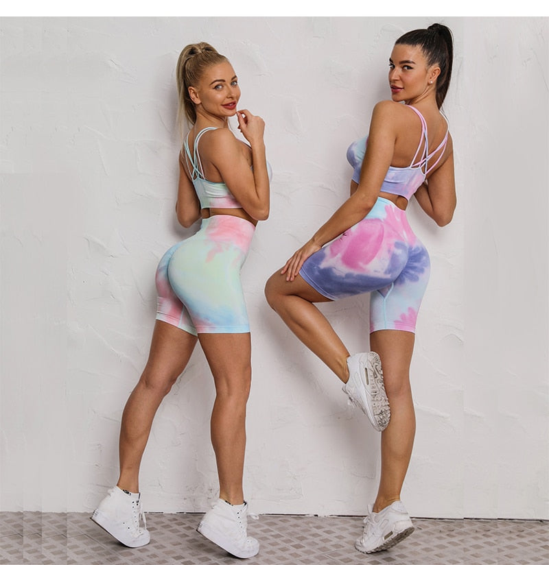 2 Piece Dye Seamless yoga set  Women gym fitness clothing sportswear sports bra high waist gym leggings sports suits yoga suits The Clothing Company Sydney