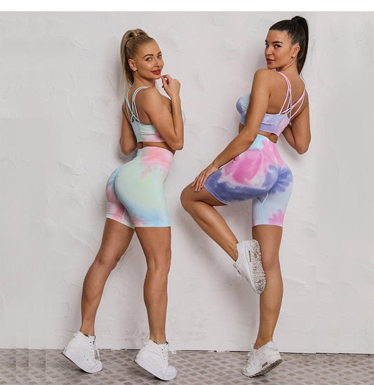 2 Piece Dye Seamless yoga set  Women gym fitness clothing sportswear sports bra high waist gym leggings sports suits yoga suits The Clothing Company Sydney