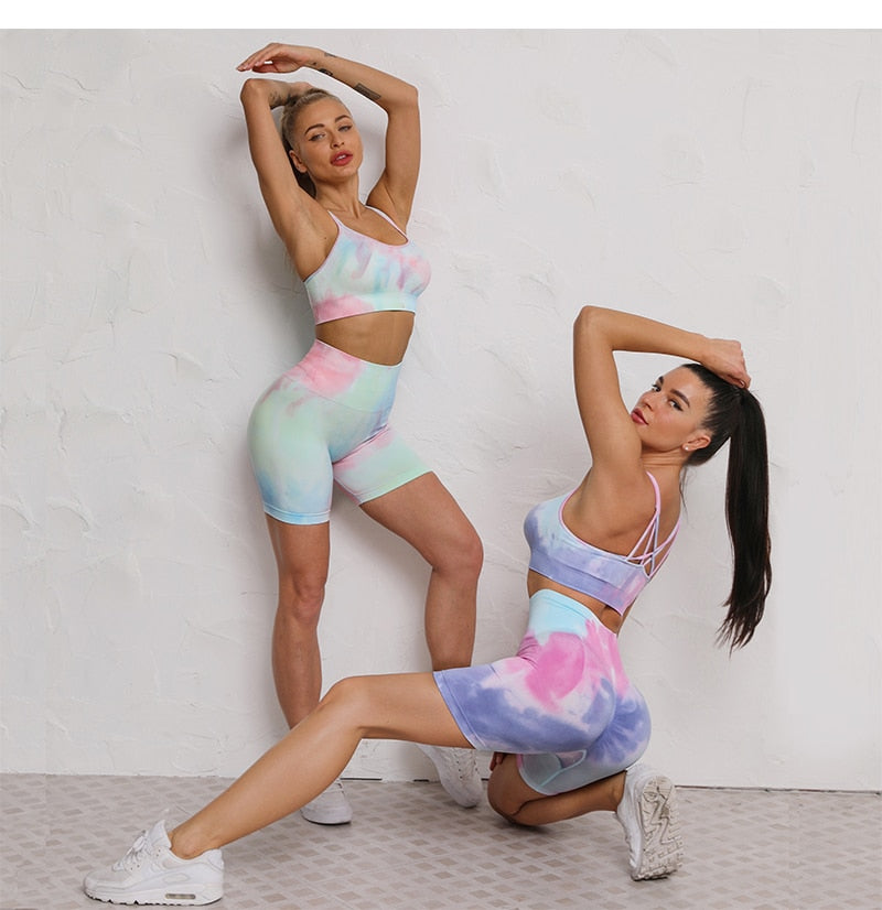 2 Piece Dye Seamless yoga set  Women gym fitness clothing sportswear sports bra high waist gym leggings sports suits yoga suits The Clothing Company Sydney