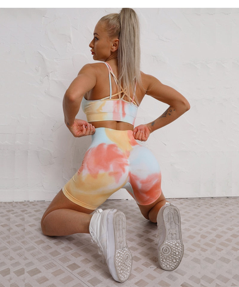 2 Piece Dye Seamless yoga set  Women gym fitness clothing sportswear sports bra high waist gym leggings sports suits yoga suits The Clothing Company Sydney