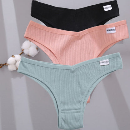 3 Pack Cotton Mix Lingerie Thongs Underwear Low-Rise Underpant Women's Panties Bikini Briefs The Clothing Company Sydney