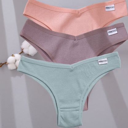 3 Pack Cotton Mix Lingerie Thongs Underwear Low-Rise Underpant Women's Panties Bikini Briefs The Clothing Company Sydney