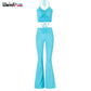 2 Piece Halter bandage v-neck sleeveless ruched tops sweatpants matching clubwear stretchy skinny bodycon Set The Clothing Company Sydney