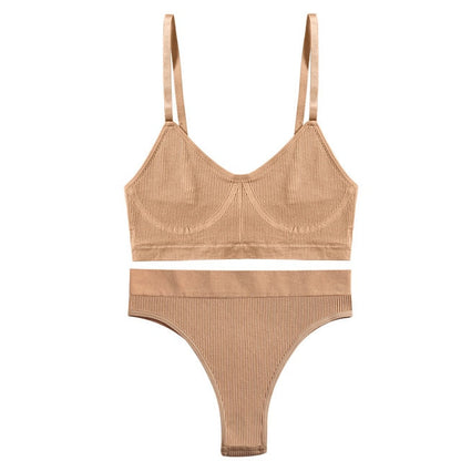 2 Piece Bra Lingerie Underwear Bralette Ribbed Tops Brassiere Basic Stretchy Tank Crop Tops Set The Clothing Company Sydney