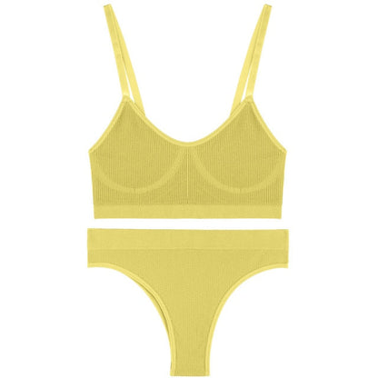 2 Piece Bra Lingerie Underwear Bralette Ribbed Tops Brassiere Basic Stretchy Tank Crop Tops Set The Clothing Company Sydney