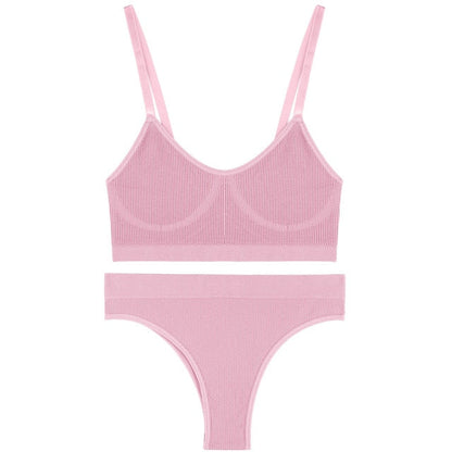 2 Piece Bra Lingerie Underwear Bralette Ribbed Tops Brassiere Basic Stretchy Tank Crop Tops Set The Clothing Company Sydney