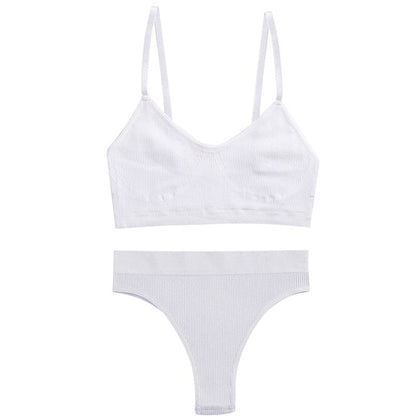 2 Piece Bra Lingerie Underwear Bralette Ribbed Tops Brassiere Basic Stretchy Tank Crop Tops Set The Clothing Company Sydney