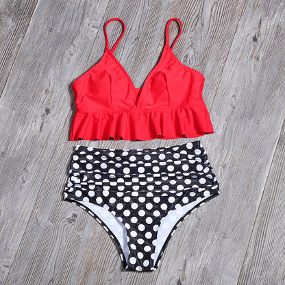 2 Piece Flounced Push Up Floral Print Swimsuit Summer Bikini Suit Youth Beach Swimming High Waist Boho Style Swimwear The Clothing Company Sydney