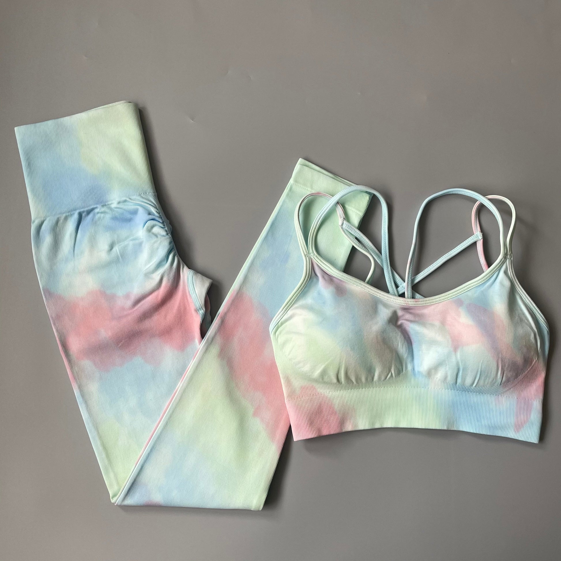2 Piece Dye Seamless yoga set  Women gym fitness clothing sportswear sports bra high waist gym leggings sports suits yoga suits The Clothing Company Sydney
