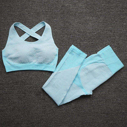 2/3 Piece Seamless Women Yoga Set Workout Sportswear Gym Clothing Fitness Long Sleeve Crop Top High Waist Leggings Sports Suits The Clothing Company Sydney