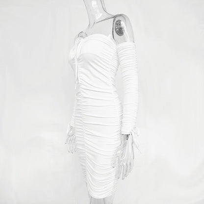 Autumn Winter Bandage Off Shoulder Long Sleeve Slim Elastic Bodycon Party Dresses The Clothing Company Sydney