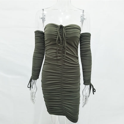 Autumn Winter Bandage Off Shoulder Long Sleeve Slim Elastic Bodycon Party Dresses The Clothing Company Sydney