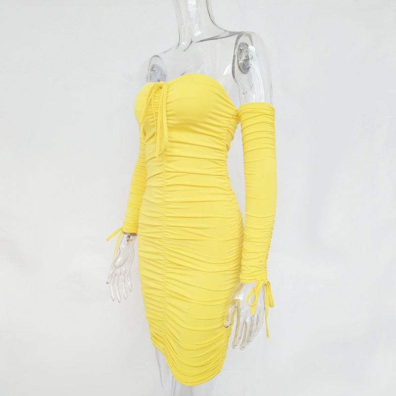 Autumn Winter Bandage Off Shoulder Long Sleeve Slim Elastic Bodycon Party Dresses The Clothing Company Sydney