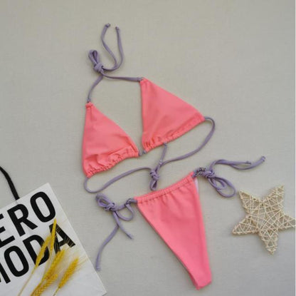2 Piece Brazilian Bikini Swimwear Summer Halter Lace Up Push Up Padded Bra Micro Bikini Set Beachwear The Clothing Company Sydney