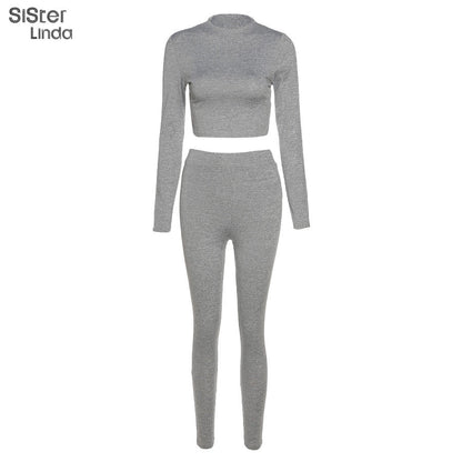 2 Piece Sporty Active Wear Matching Sets Fall Long Sleeve Tops Tees And Leggings Workout Outfits Sportwear The Clothing Company Sydney
