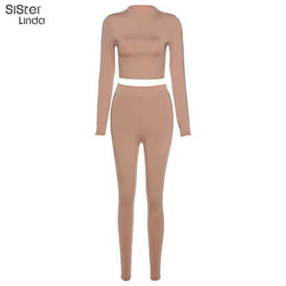 2 Piece Sporty Active Wear Matching Sets Fall Long Sleeve Tops Tees And Leggings Workout Outfits Sportwear The Clothing Company Sydney