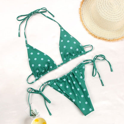 Solid Color Bikini Set Floral Print Swimwear Bathing Suit Bikinis String Swimsuit The Clothing Company Sydney