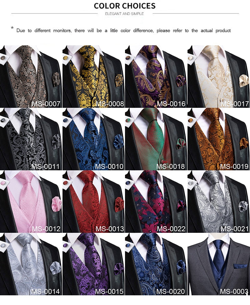 Men's Vests and Tie Business Formal Dresses Slim Vest 4piece Hanky cufflinks for Suit Blue Paisley Waistcoat The Clothing Company Sydney