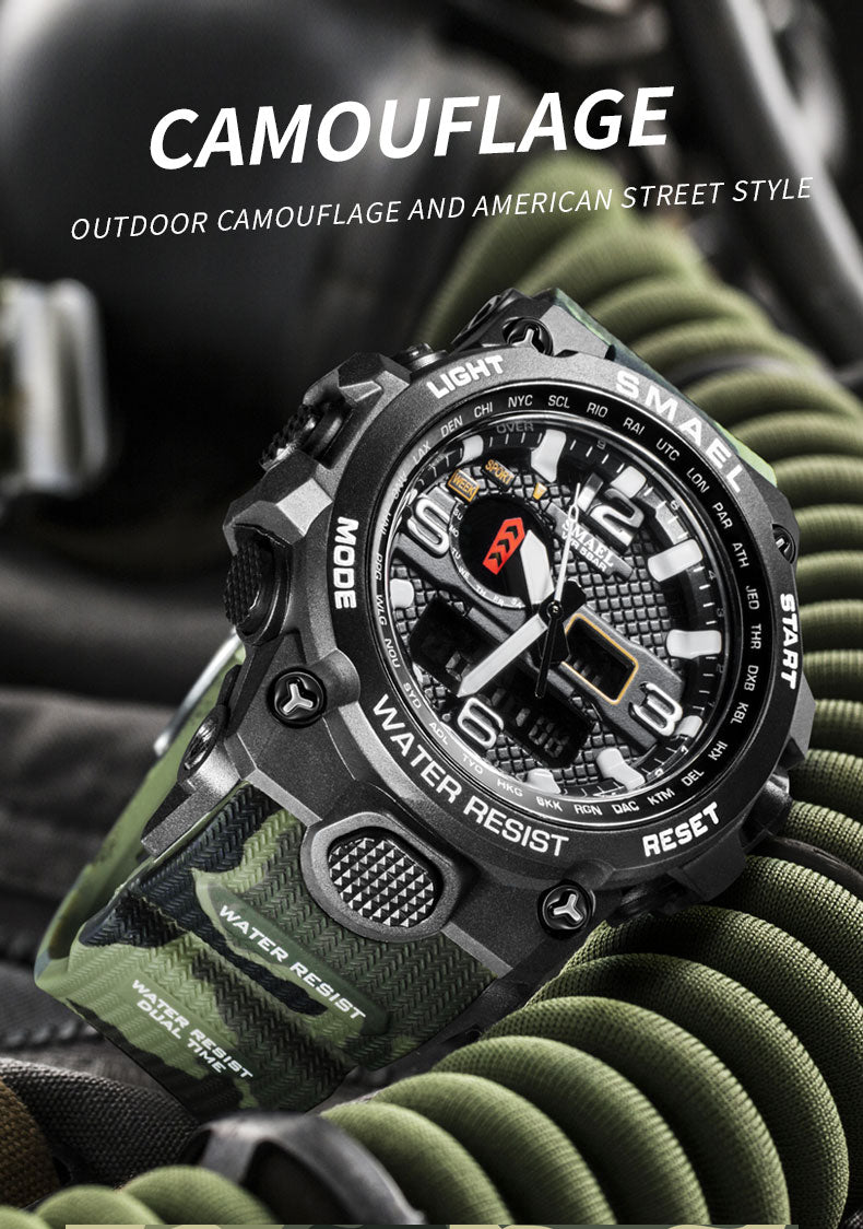 50M Water Resitant Clock Alarm 1545D Dual Display Wristwatch Quartz Military Watch Sport New Mens Watch The Clothing Company Sydney