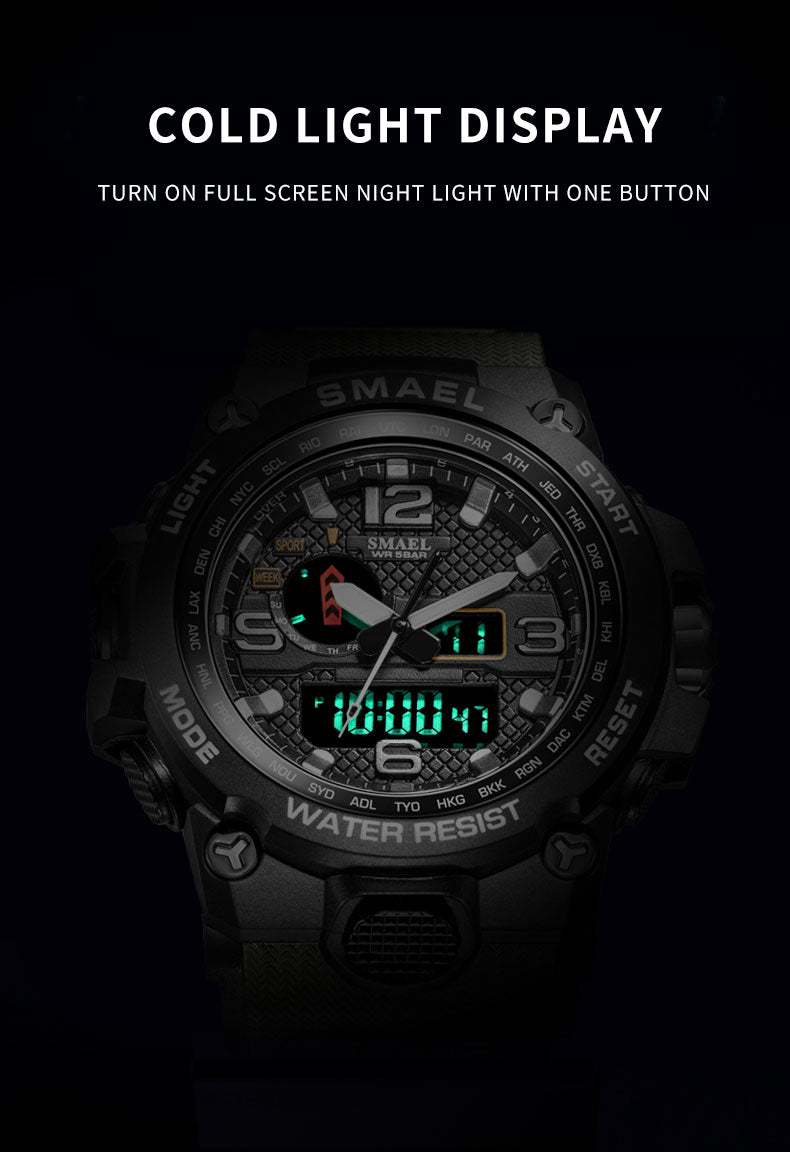 50M Water Resitant Clock Alarm 1545D Dual Display Wristwatch Quartz Military Watch Sport New Mens Watch The Clothing Company Sydney