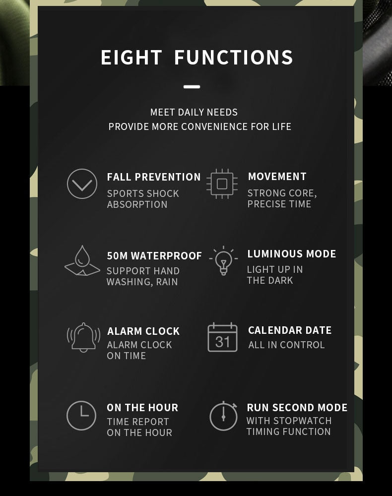 50M Water Resitant Clock Alarm 1545D Dual Display Wristwatch Quartz Military Watch Sport New Mens Watch The Clothing Company Sydney