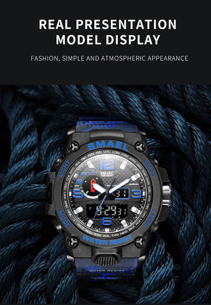 50M Water Resitant Clock Alarm 1545D Dual Display Wristwatch Quartz Military Watch Sport New Mens Watch The Clothing Company Sydney
