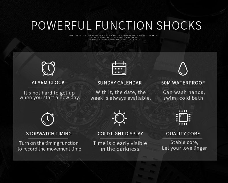 50M Water Resitant Clock Alarm 1545D Dual Display Wristwatch Quartz Military Watch Sport New Mens Watch The Clothing Company Sydney