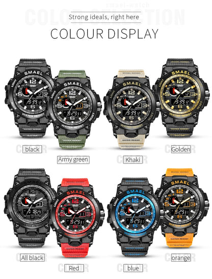 50M Water Resitant Clock Alarm 1545D Dual Display Wristwatch Quartz Military Watch Sport New Mens Watch The Clothing Company Sydney