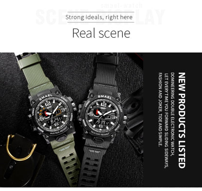 50M Water Resitant Clock Alarm 1545D Dual Display Wristwatch Quartz Military Watch Sport New Mens Watch The Clothing Company Sydney