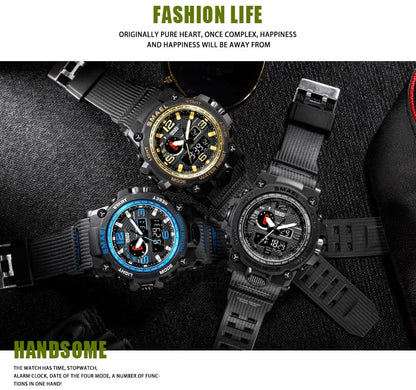 50M Water Resitant Clock Alarm 1545D Dual Display Wristwatch Quartz Military Watch Sport New Mens Watch The Clothing Company Sydney