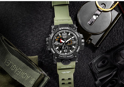 50M Water Resitant Clock Alarm 1545D Dual Display Wristwatch Quartz Military Watch Sport New Mens Watch The Clothing Company Sydney