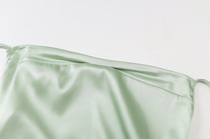 Satin Strap Mini Ruched Lace Up Cross Bandage Backless Bodycon Party Elegant Club Beach Slim Dress The Clothing Company Sydney