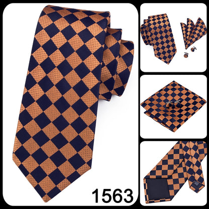 3 Piece Men's 8.5cm Tie Solid Orange Neck Ties Set Boutonniere Pocket Square Cufflink Gift Box for Wedding Party Suit Cravat The Clothing Company Sydney