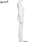 2 Piece Halter bandage v-neck sleeveless ruched tops sweatpants matching clubwear stretchy skinny bodycon Set The Clothing Company Sydney